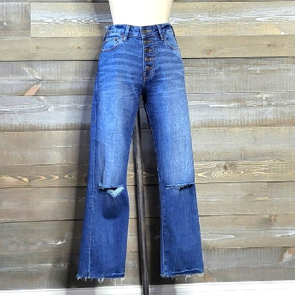 True Religion Starr High Rise Cropped Straight Jeans